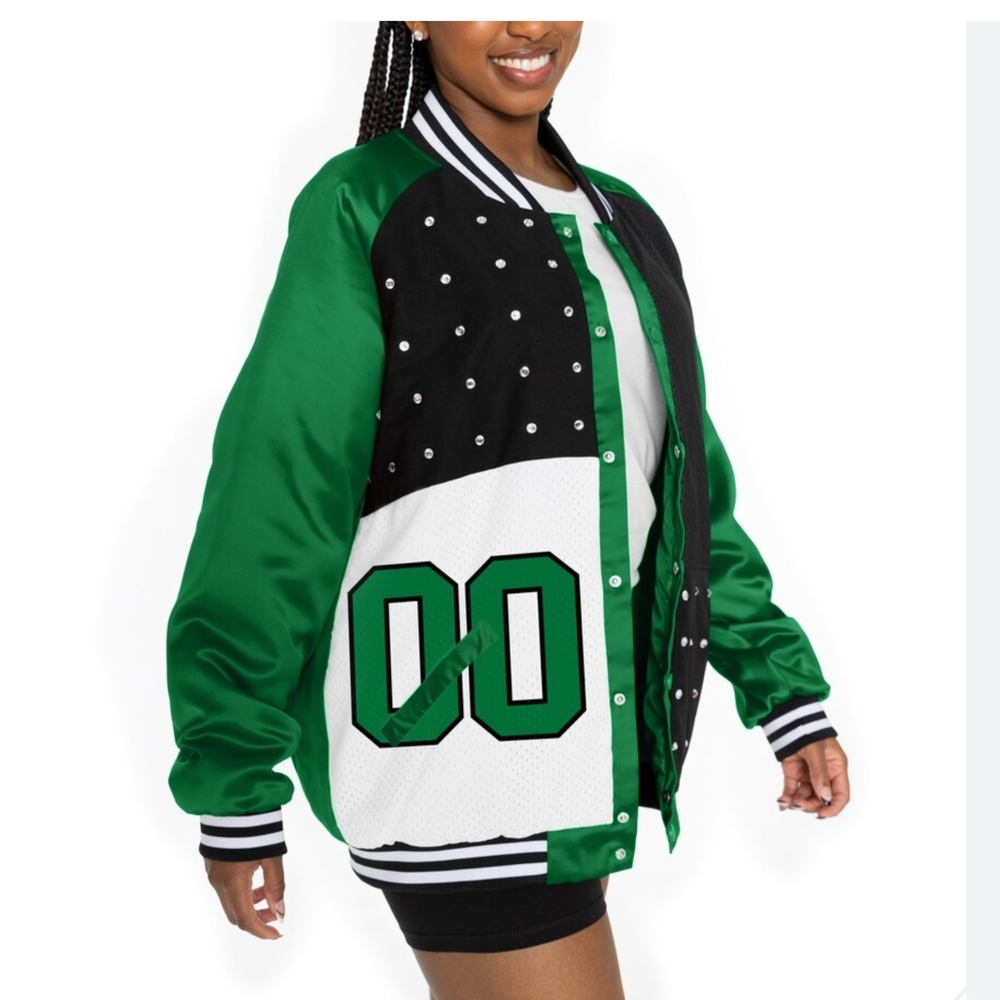 SOLDπ¦
Philade Eagles Rhinestone Varsity Jacket ππ€ππ€NWT - Picture 5 of 7